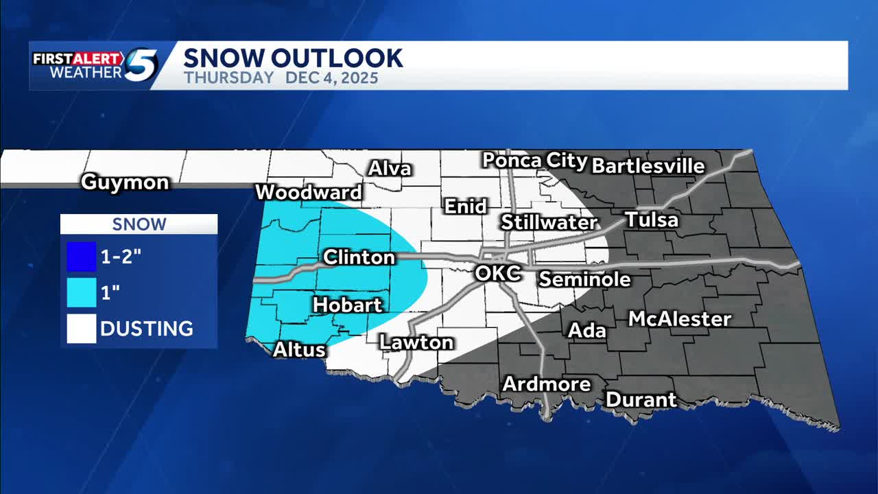When and where to expect snow in Oklahoma this week (Dec. 2, 2025)