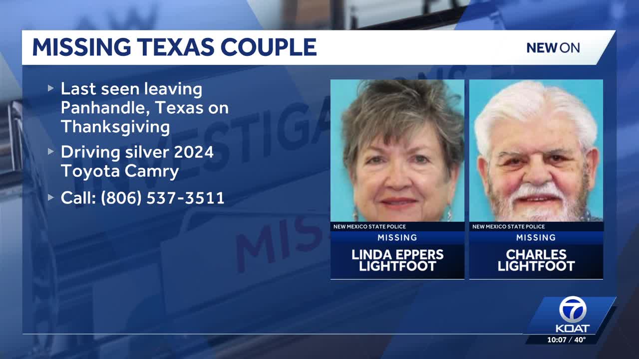 Authorities search for missing couple from Texas