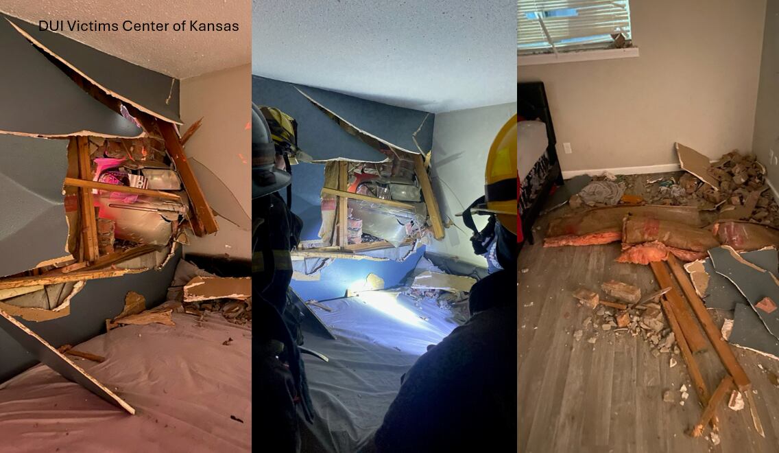 Wichita family displaced after impaired driver crashes car into apartment