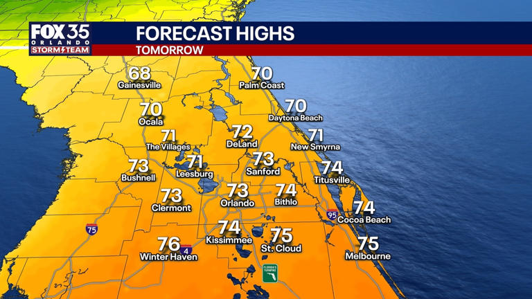 Orlando weather: A few scattered showers before cooler temperatures arrive