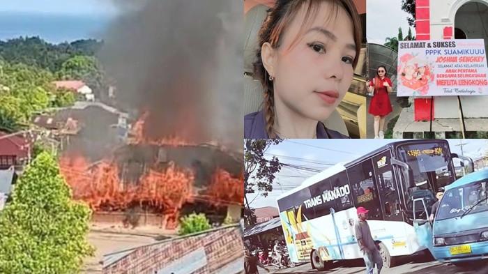 Tiga Kejadian Viral di Sulut, Sopir Angkot di Manado Adang Bus BTS, Tiga Rumah Terbakar