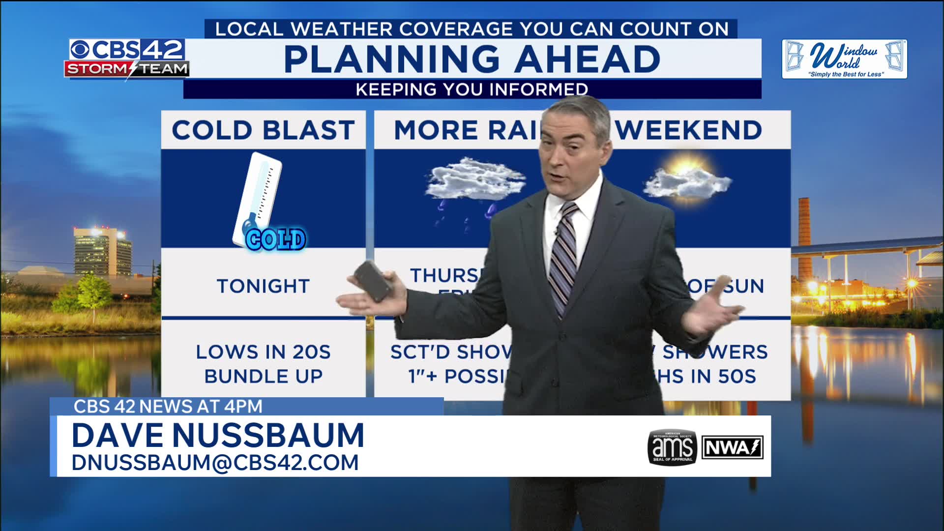Cold Blast Tonight, Rain Returns Wednesday Night - CBS 42 News at 4 pm