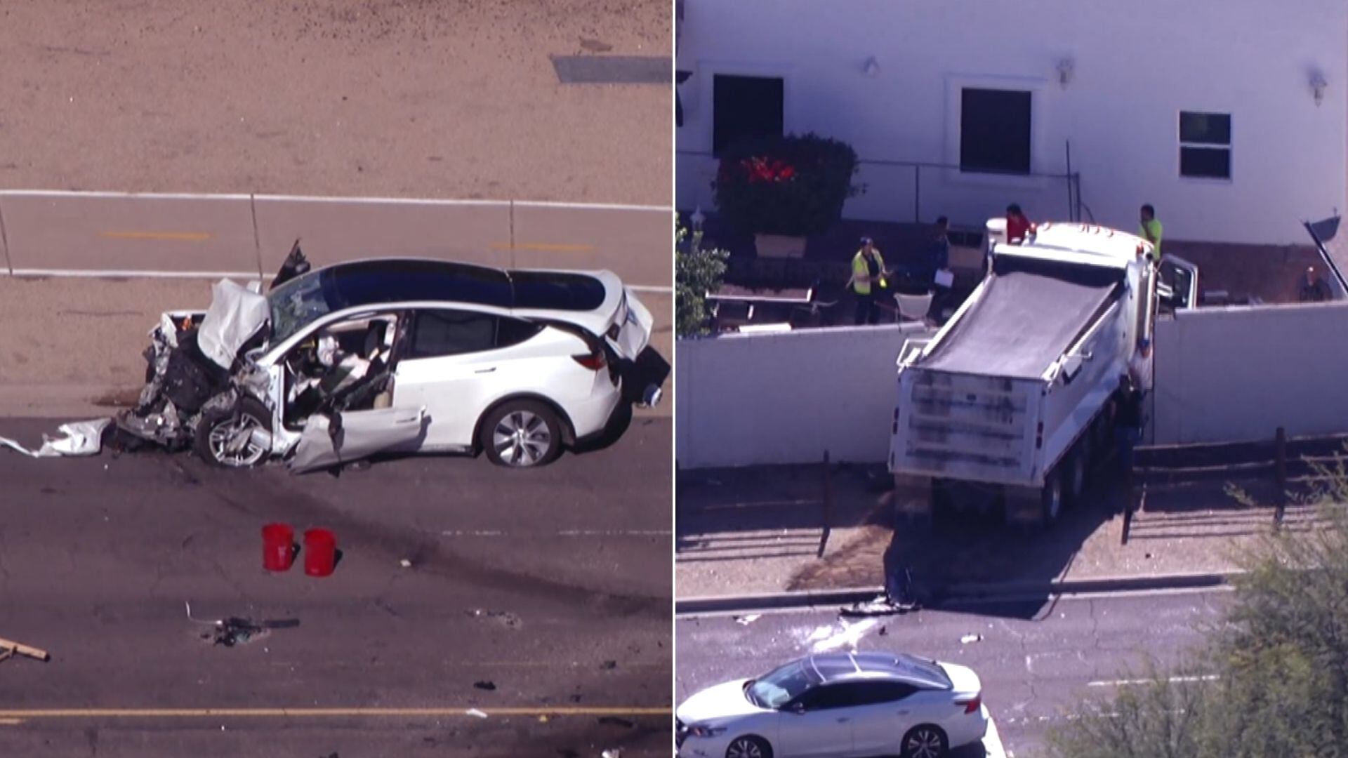 3 hurt after truck crashes into wall in north Scottsdale