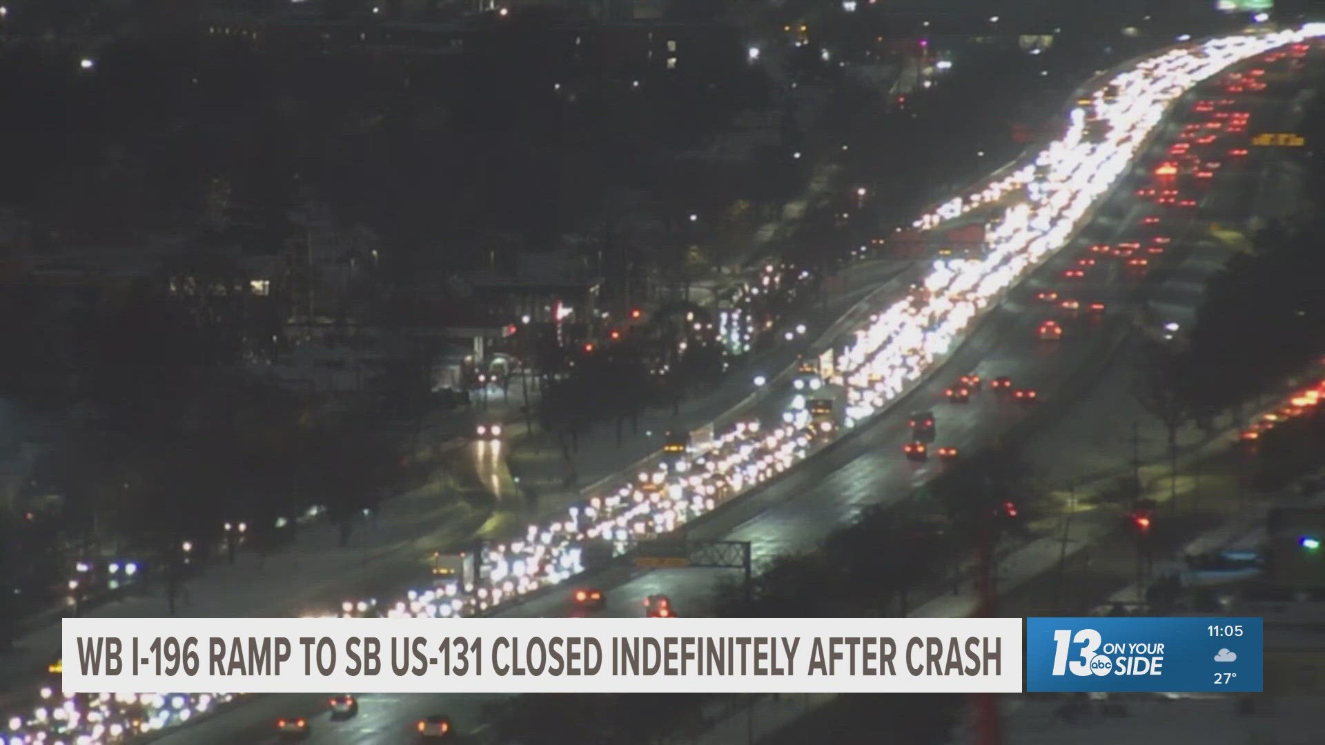 Westbound I-196 to southbound US-131 ramp closed 'indefinitely' after ...
