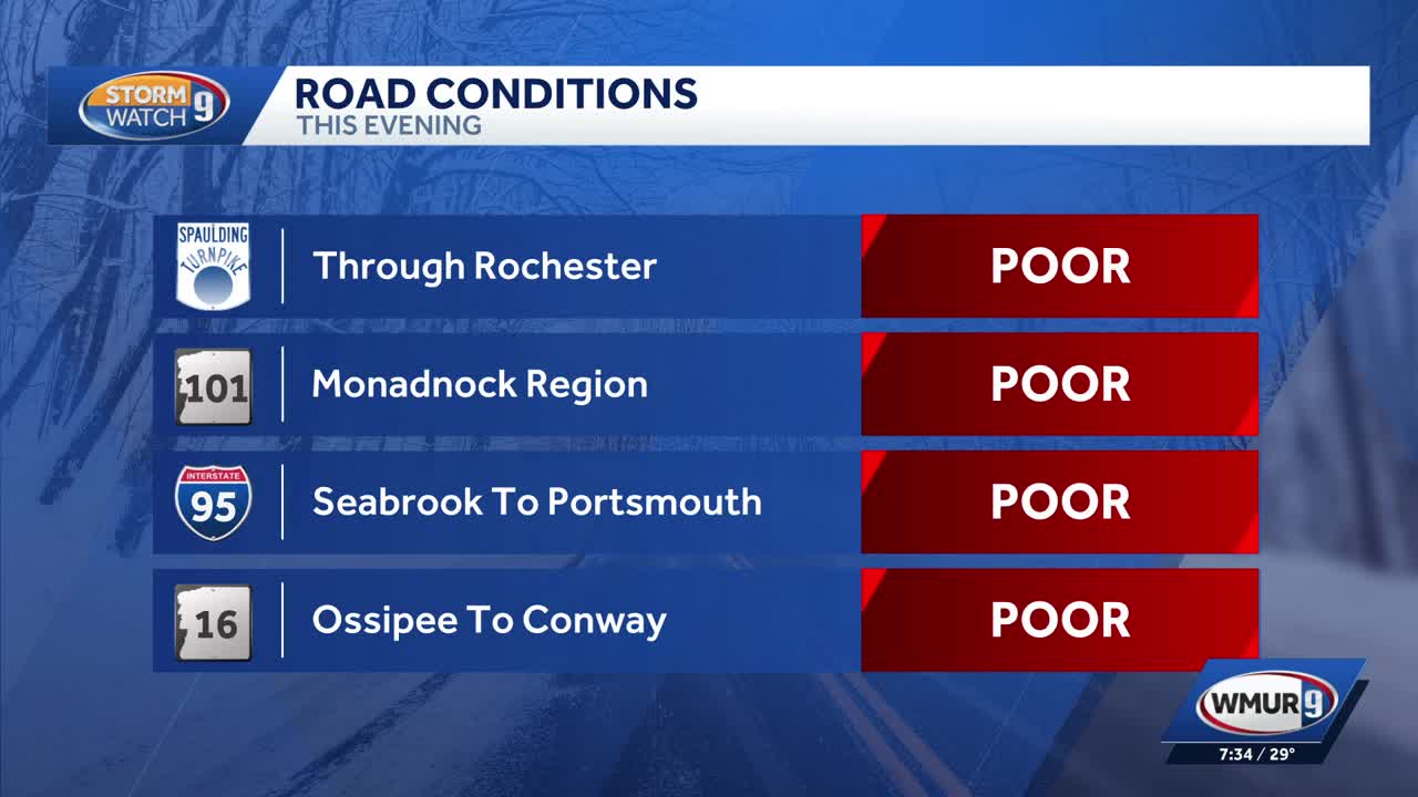 Numerous spinouts reported as snow blankets roads across New Hampshire
