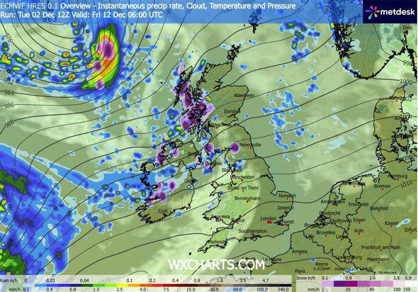 UK snow maps show exact date Britain battered by 30-hour blizzards