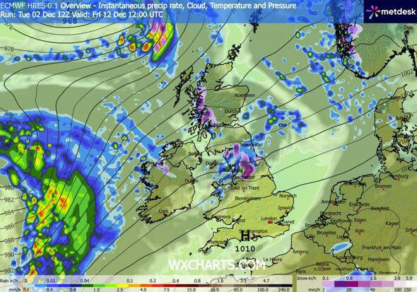 UK snow maps show exact date Britain battered by 30-hour blizzards