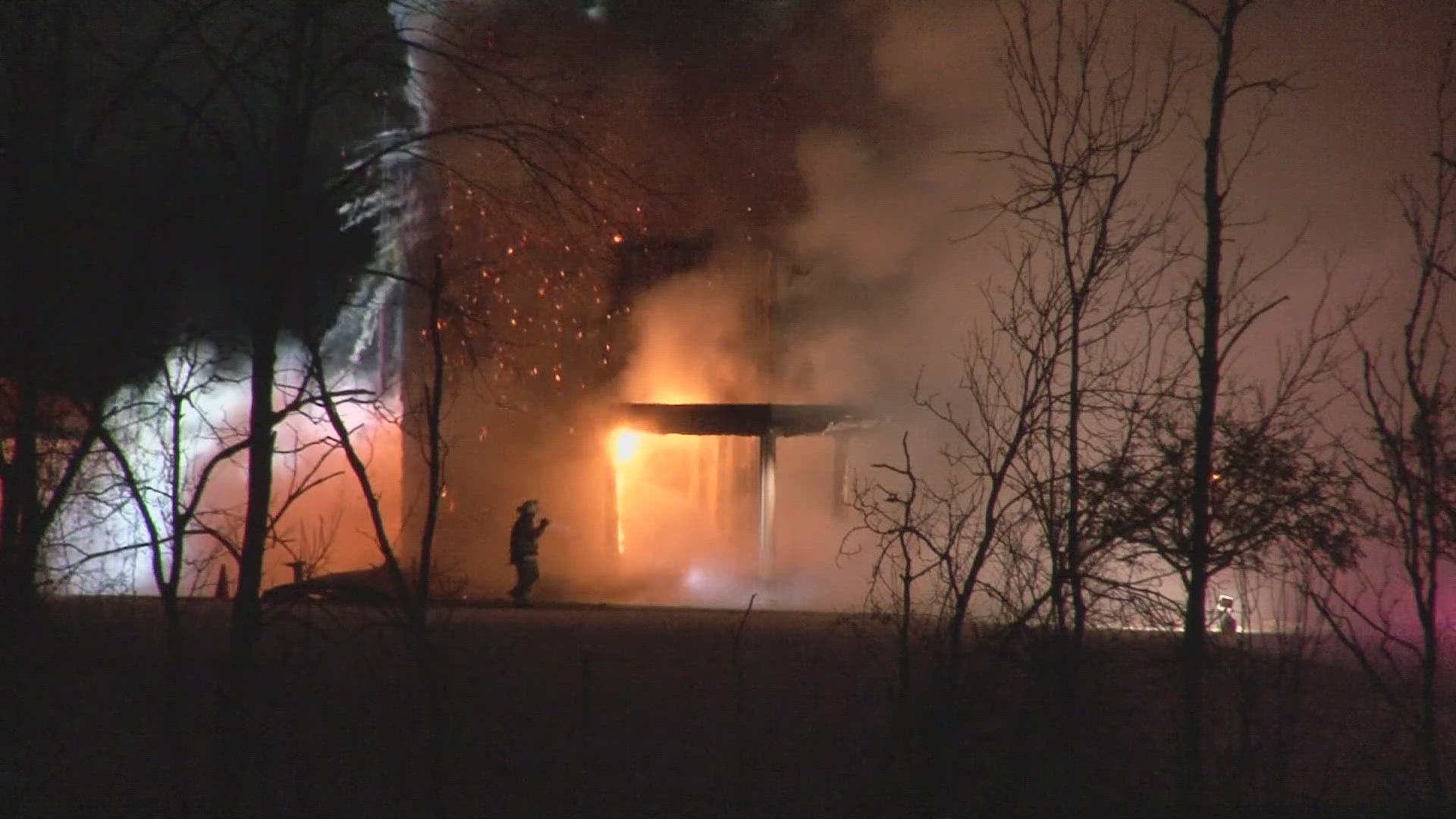 Large house fire on Pike Rd. in Batavia