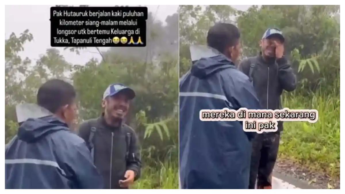Pria Berjalan Kaki Puluhan Kilometer Temukan Keluarga Korban Banjir di Tapanuli Tengah