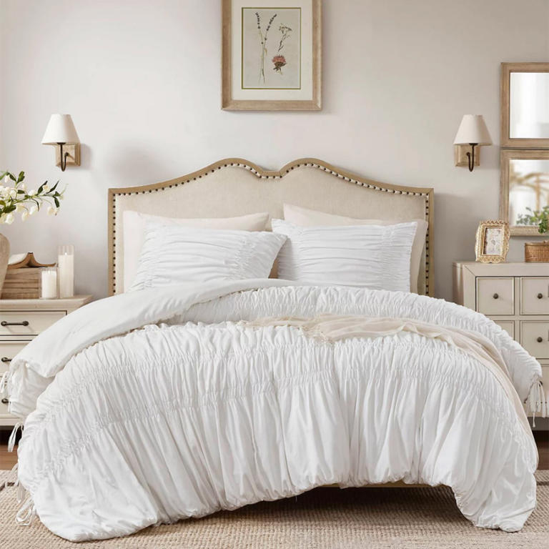 Transform your bedroom this spring with Macy's $59 ruched comforter set ...
