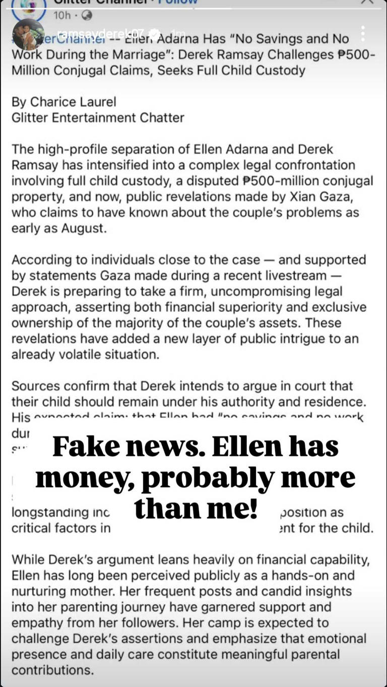 Derek Ramsay responds to fake news claiming Ellen Adarna has 'no ...