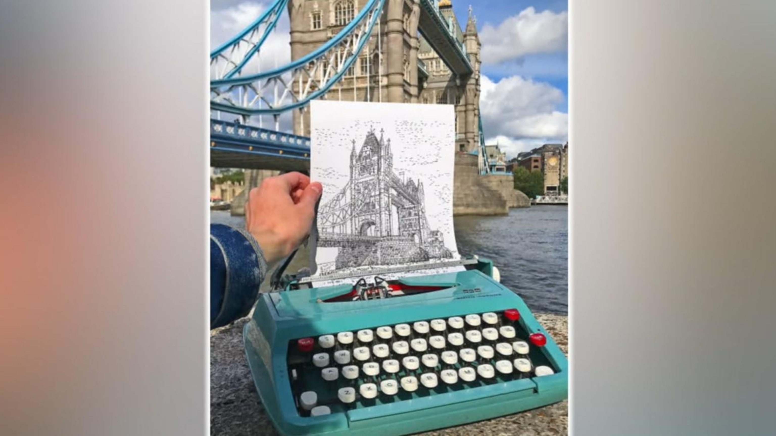 How many clicks? Man uses typewriter to make art