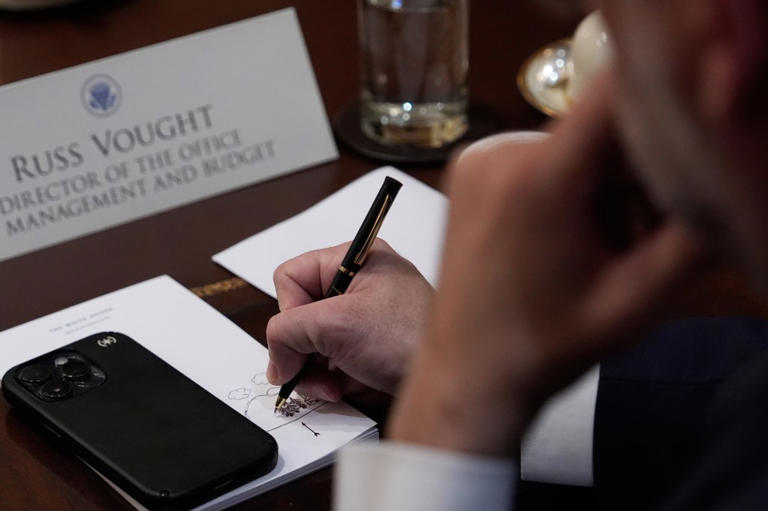 ‘Grim Reaper’ White House budget chief Russ Vought caught doodling ...