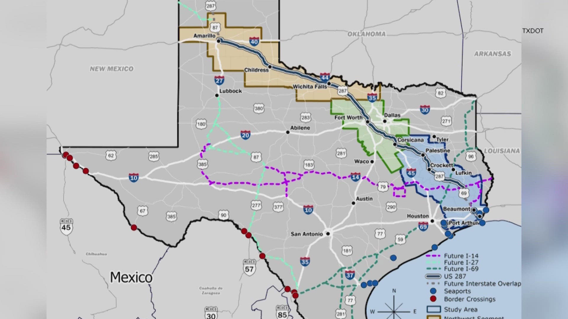 A newly proposed highway would connect Texas's coast to Amarillo