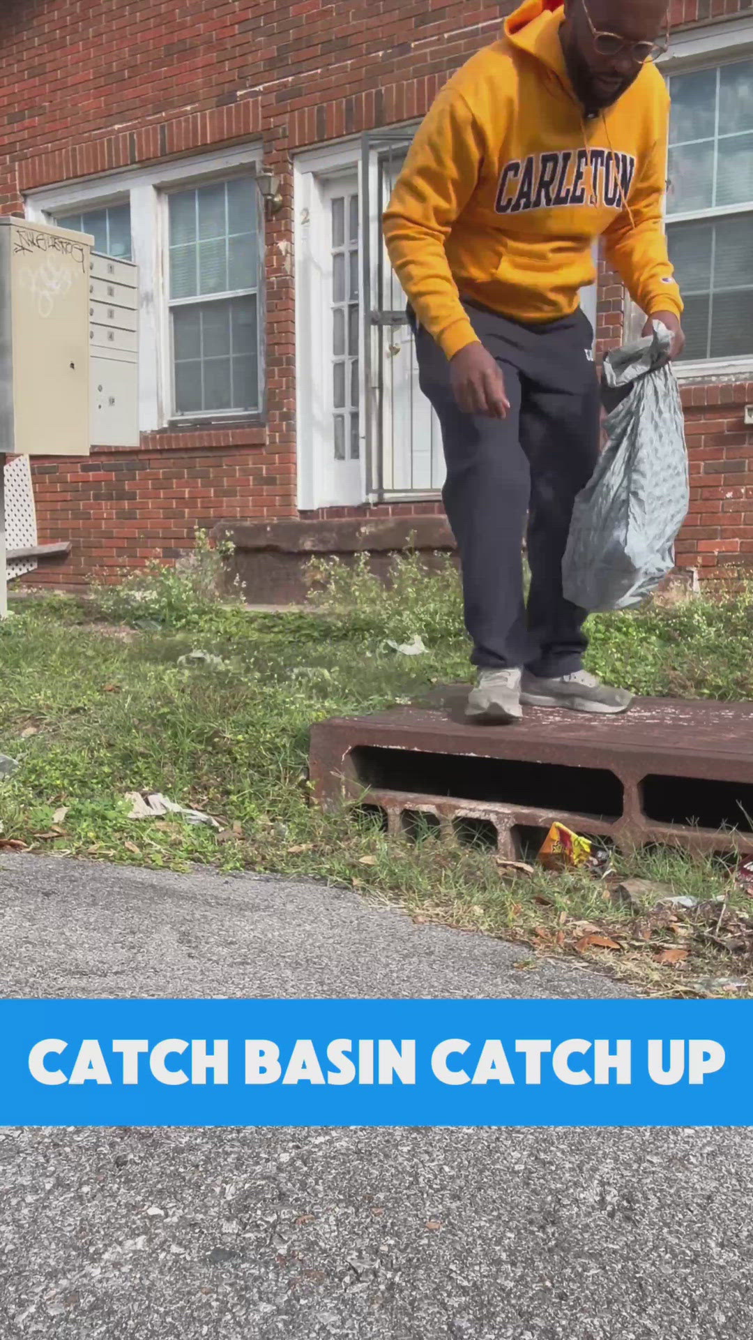 Cleaning up catch basins before rain in New Orleans