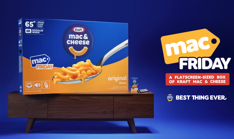 A 65-inch box of Kraft Mac & Cheese that went on sale at 12:01 a.m. on Friday, Nov. 28, 2025.