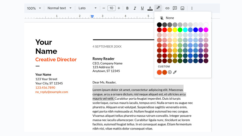 How to change the background color of Google Docs
