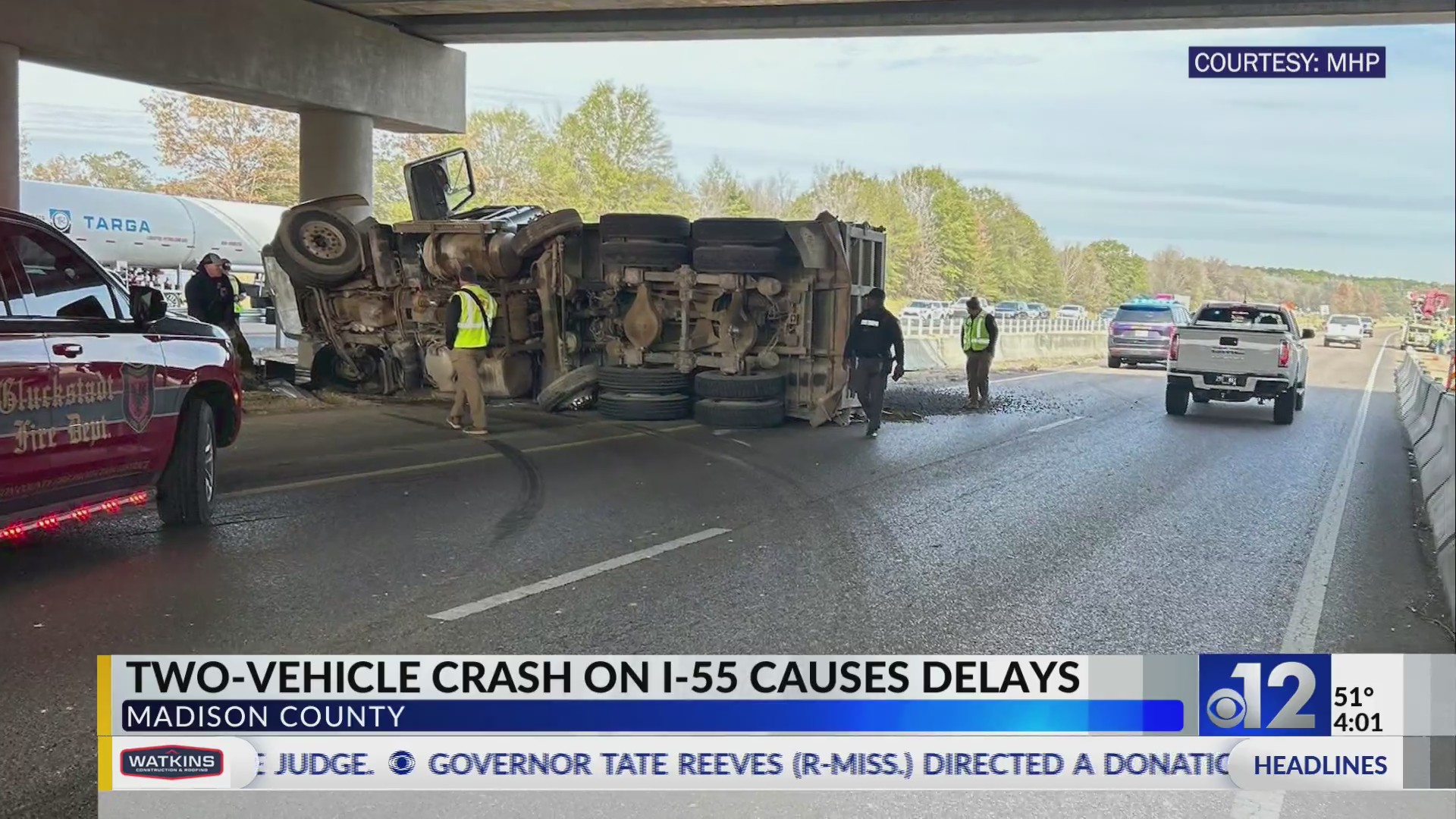 Two-vehicle crash on I-55 in Madison County causes delays
