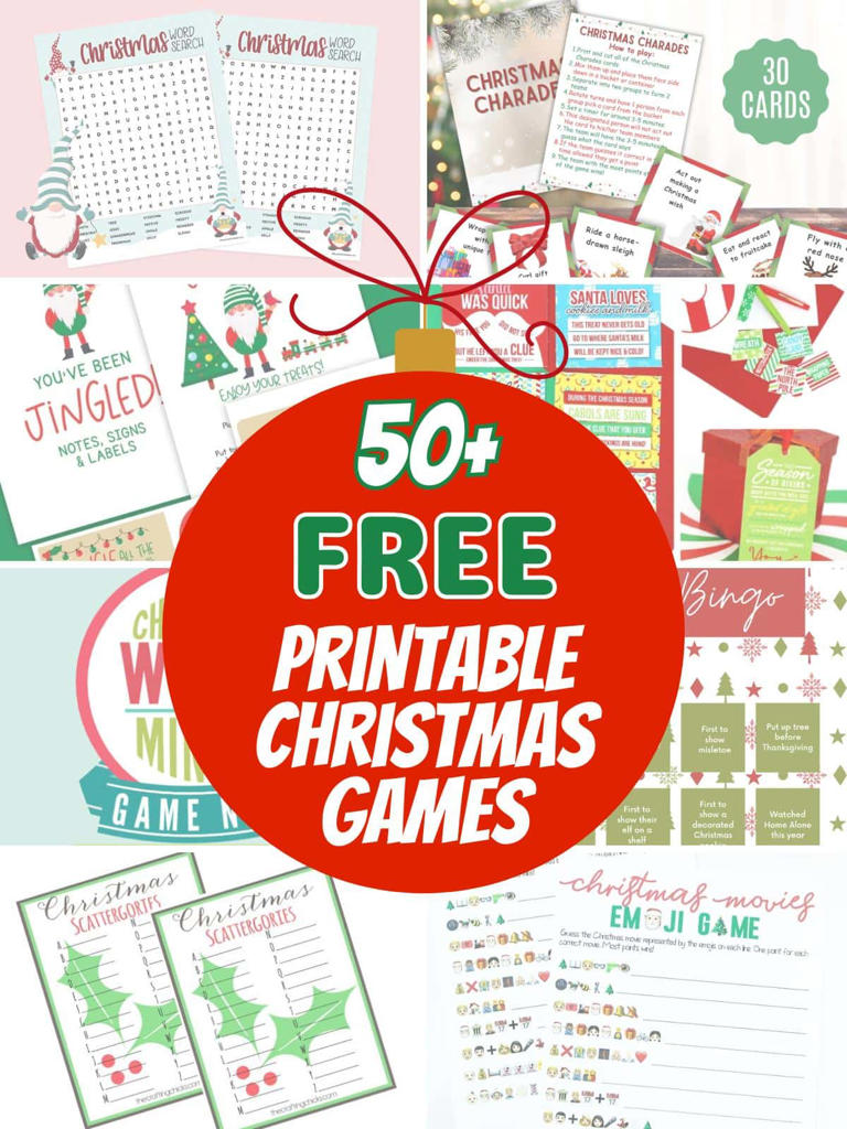 50+ free printable Christmas games you can download and play today for Printable Christmas Games For Adults Free