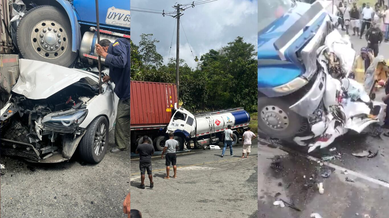 Trágico accidente múltiple en Buenaventura: uno de los vehículos quedó  atrapado debajo de un tractocamión. Una menor murió y hay varios heridos, image size:1366x768