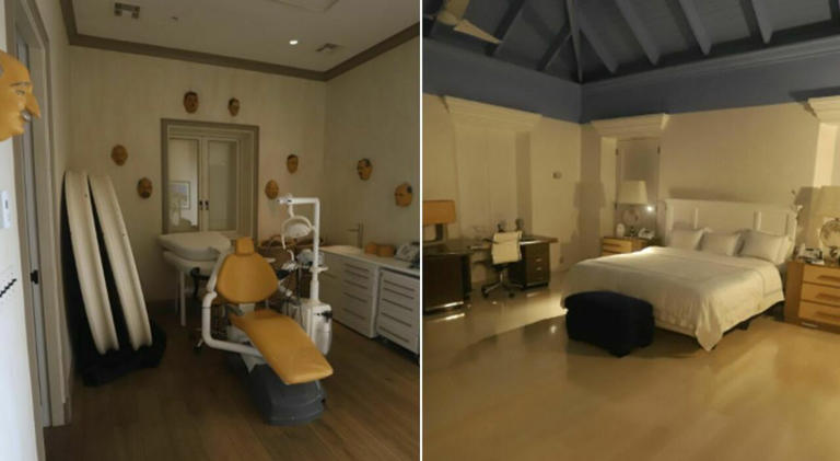 Epstein, le foto choc della villa sull'isola privata: la poltrona da dentista, la stanza senza finestre, le maschere
