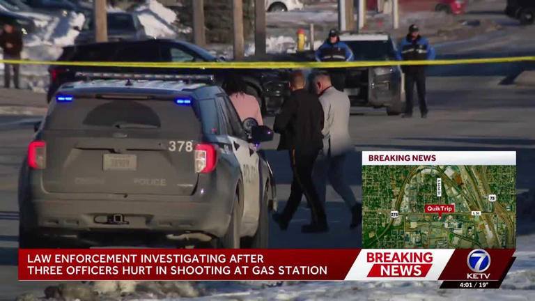 Three Omaha police officers shot, suspect dead after incident at gas ...