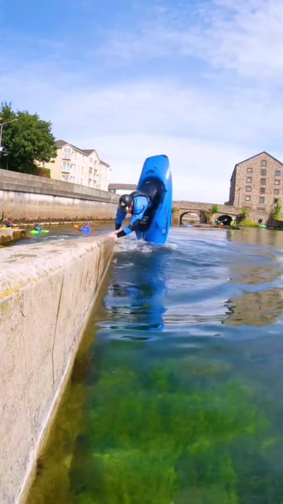 Kayak Wall Stunt Goes Hilariously Wrong in City Canal