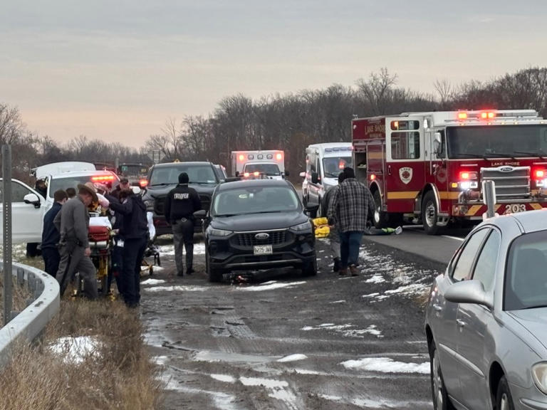 Driver rescued after car crashes through ice into Long Pond
