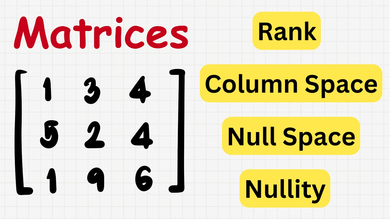 Rank, column space, null space, and nullity explained clearly