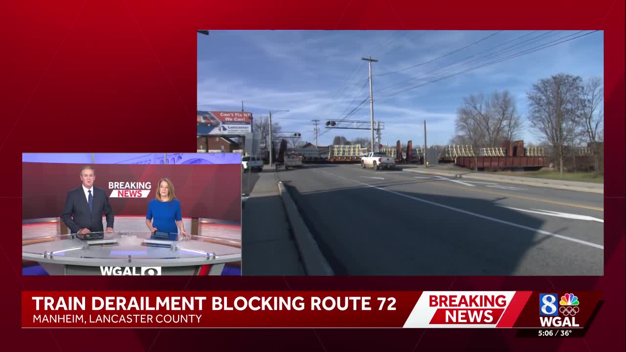Train derailment blocking route 72