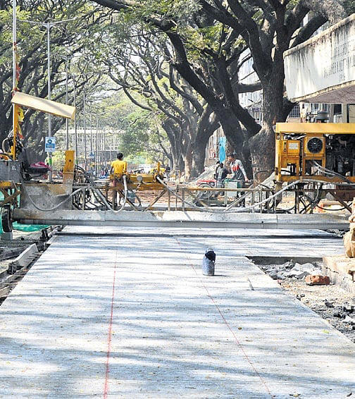 White-topping work on GBA roads under way in full swing