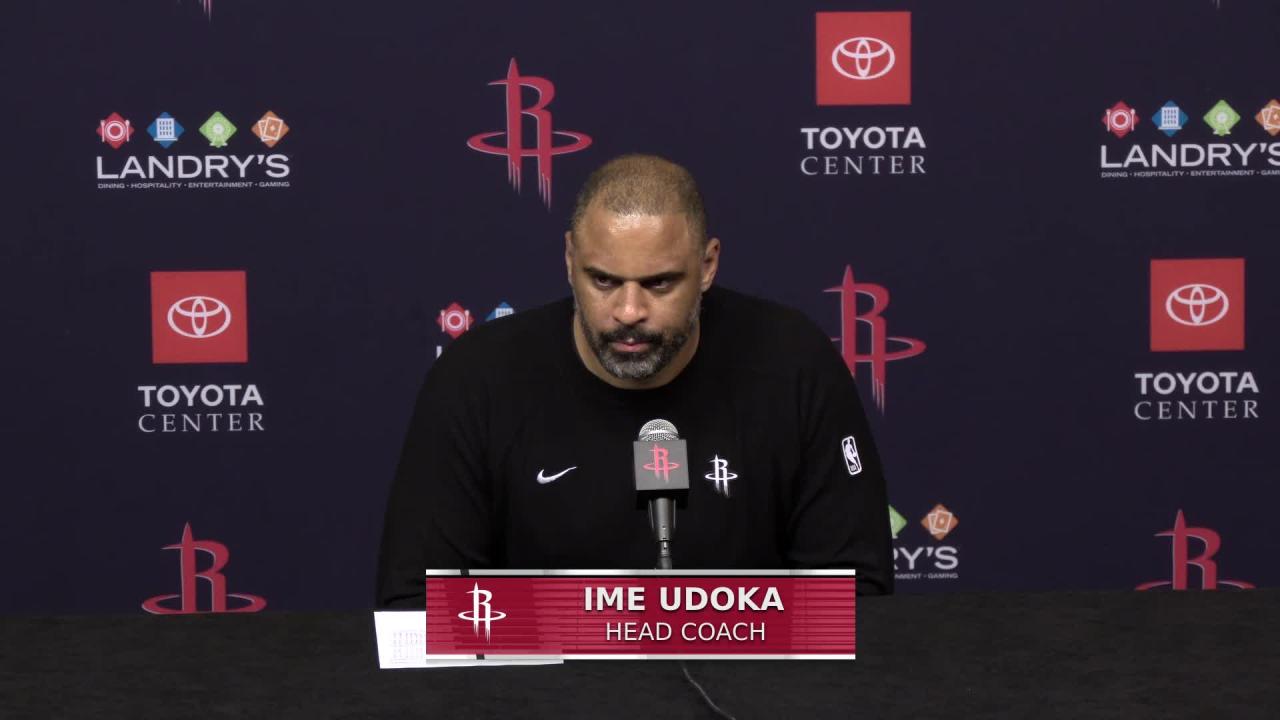 HOU 121, SAC 95: Rockets coach Ime Udoka postgame media availability