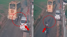 Viral video: CCTV footage shows 7-year-old struck by speeding bike ...