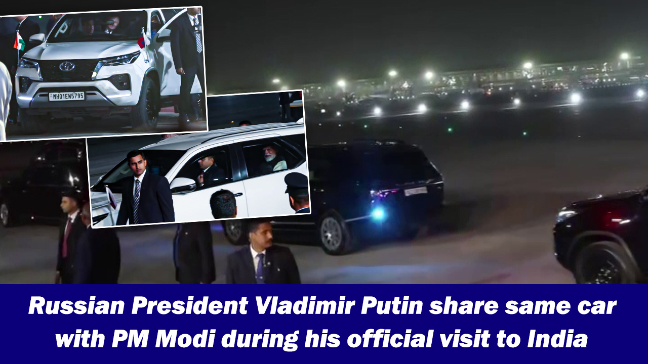 Russian President Vladimir Putin share same car with PM Modi during his ...
