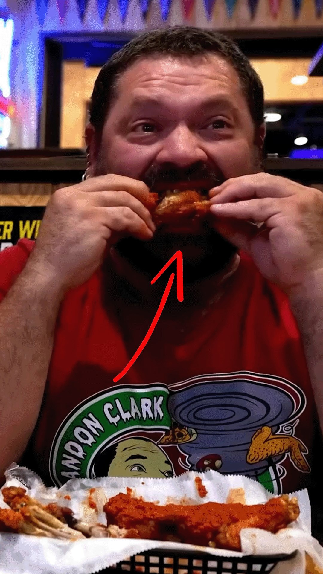 Trying a super spicy wing challenge