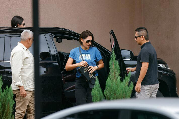 Michelle Bolsonaro chega à Superintendência da Polícia Federal em Brasília para visitar o marido Foto: Wilton Júnior/Estadão