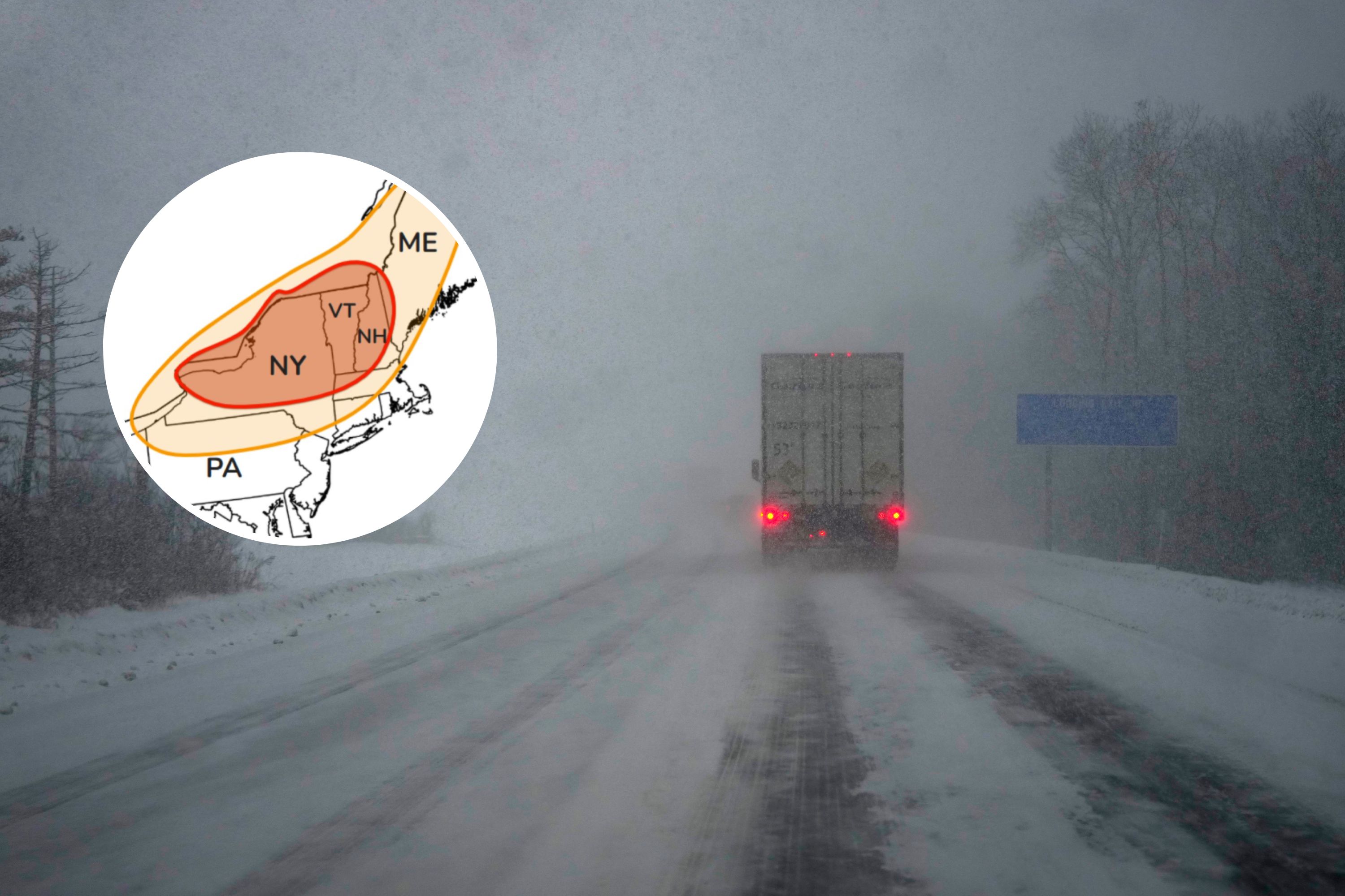 Map shows 7 states facing snow squalls as warning issued