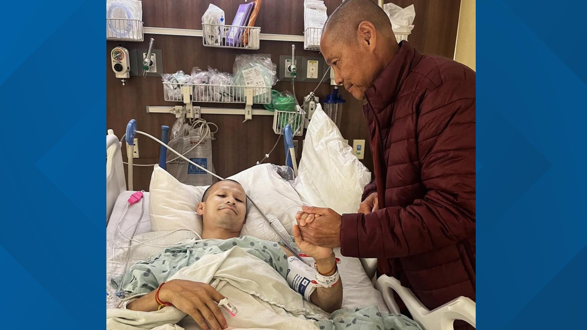Buddhist monk has leg amputated after being hit by truck in during walk ...