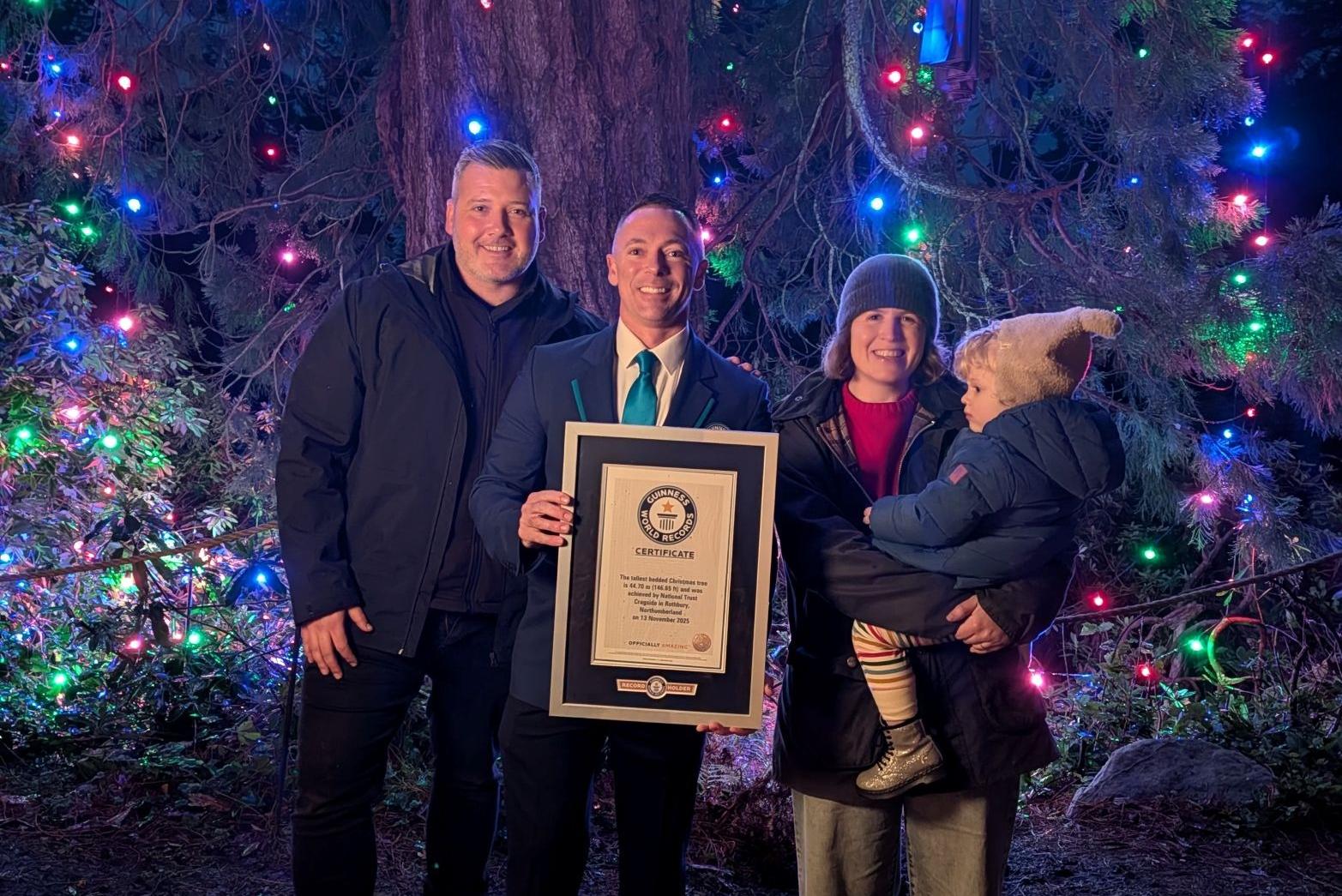 Christmas tree at Cragside in Northumberland takes world record title
