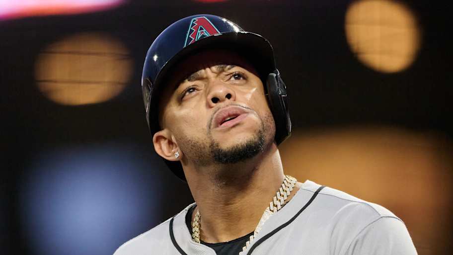 Sep 9, 2025; San Francisco, California, USA; Arizona Diamondbacks infielder Ketel Marte (4) looks on before batting against the San Francisco Giants in the third inning at Oracle Park. | Robert Edwards-Imagn Images