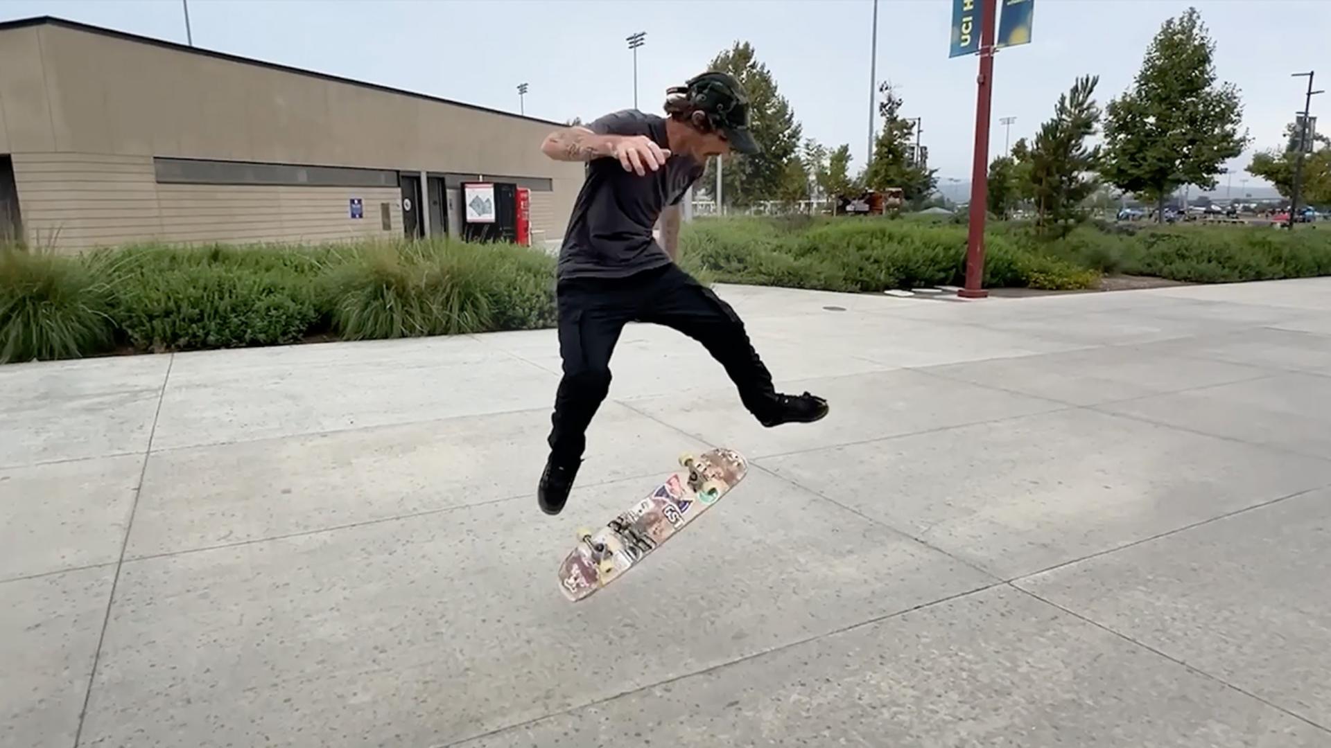 Most skateboard kickflips in one minute 38 by Dave Bachinsky