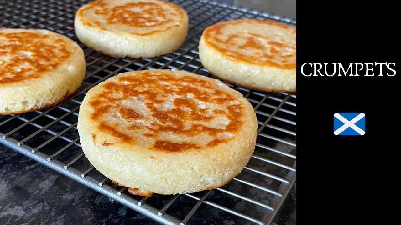 Traditional homemade British savoury crumpet recipe | Breakfast crumpets
