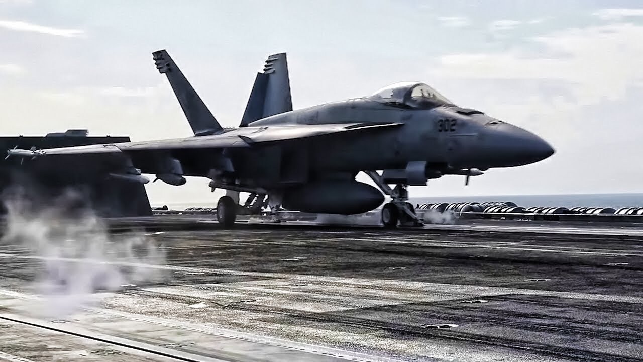 US Navy aircraft carrier • strike aircraft launch