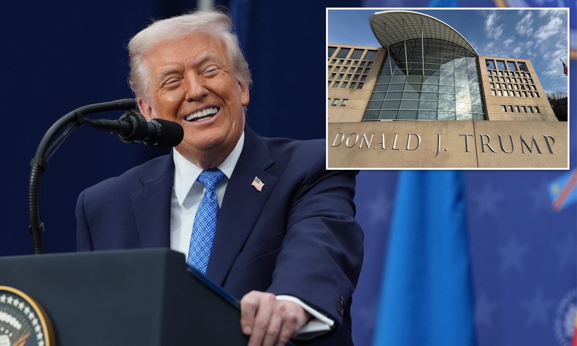 Trump beams at renaming of 'brand new' Peace Institute that was built ...