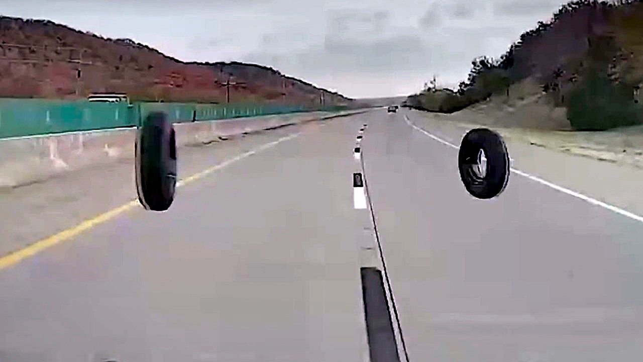 Flying truck-tire close call on highway leads to ICE arrest