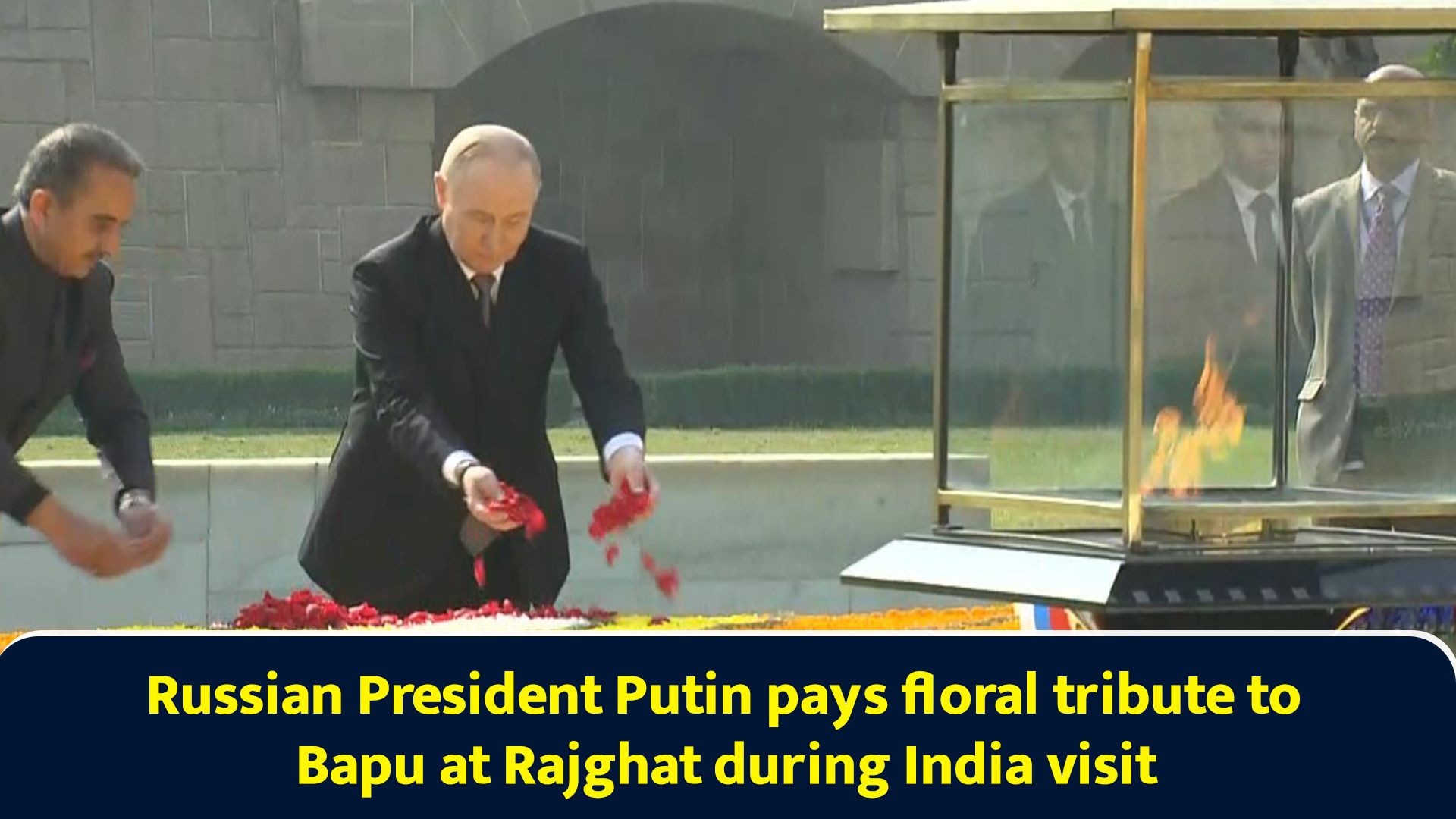 Russian President Putin pays floral tribute to Bapu at Rajghat during ...