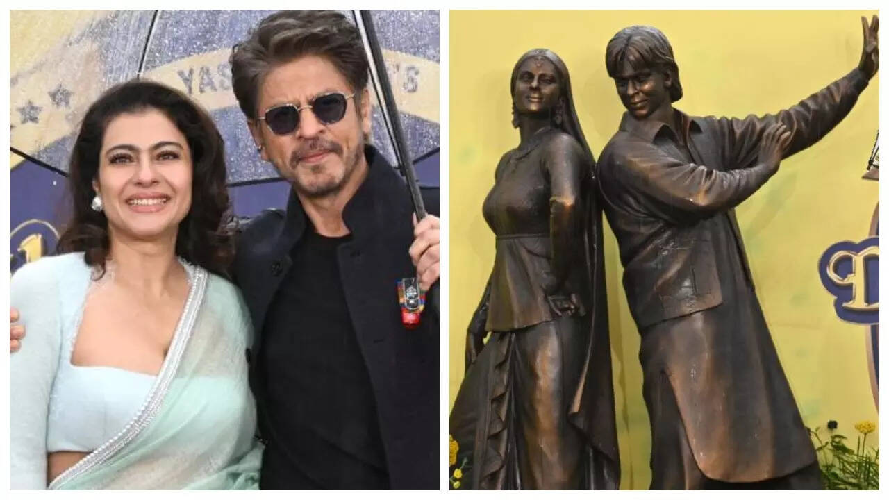 Shah Rukh Khan and Kajol unveil Raj and Simran statue at Leicester ...