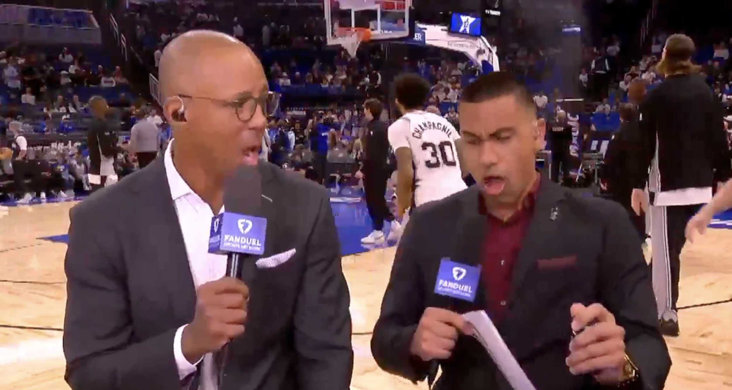 NBA announcer does smelling salts - All For One