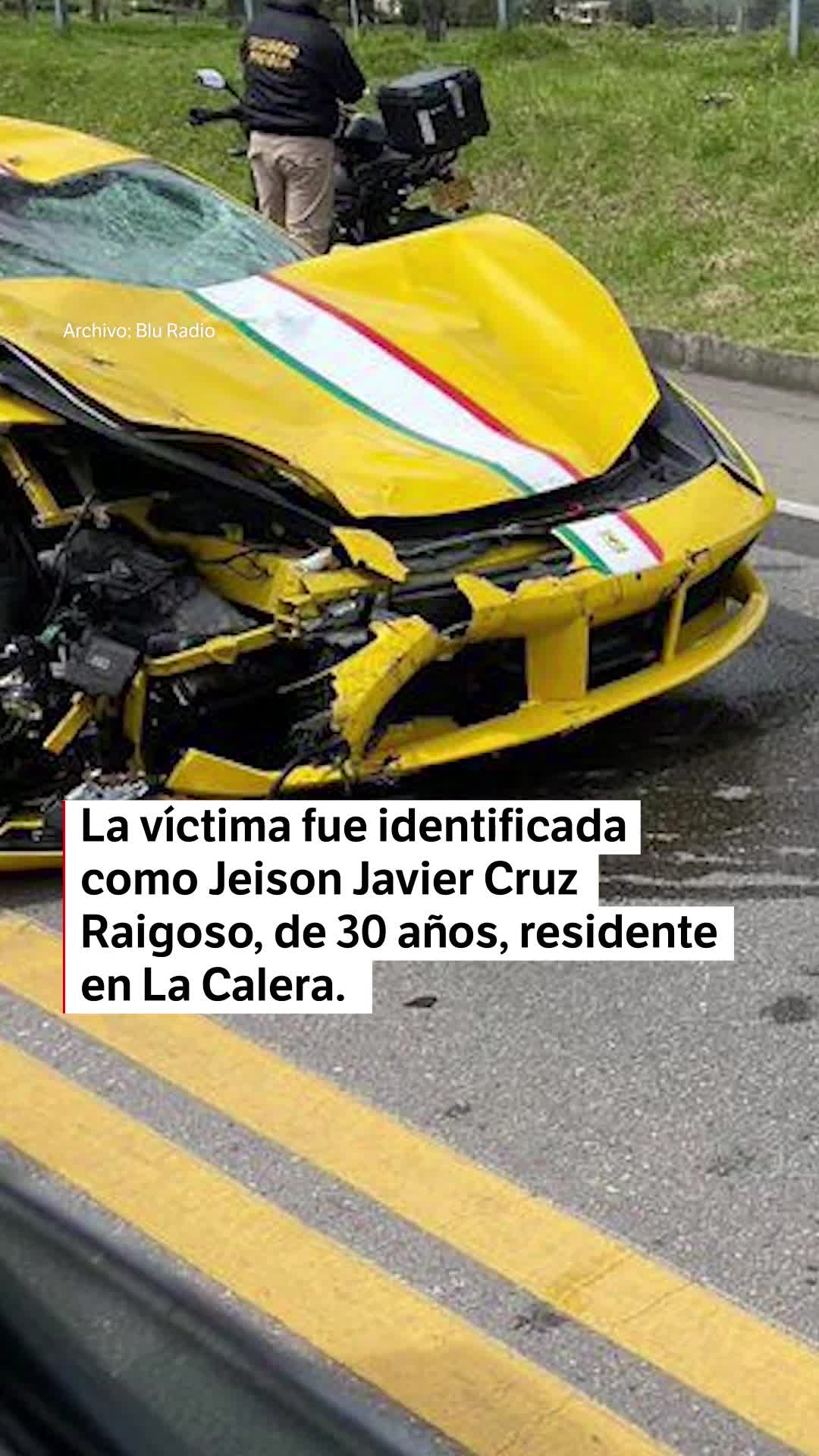 Un Ferrari protagonizó un grave accidente en la vía La Calera – Sopó