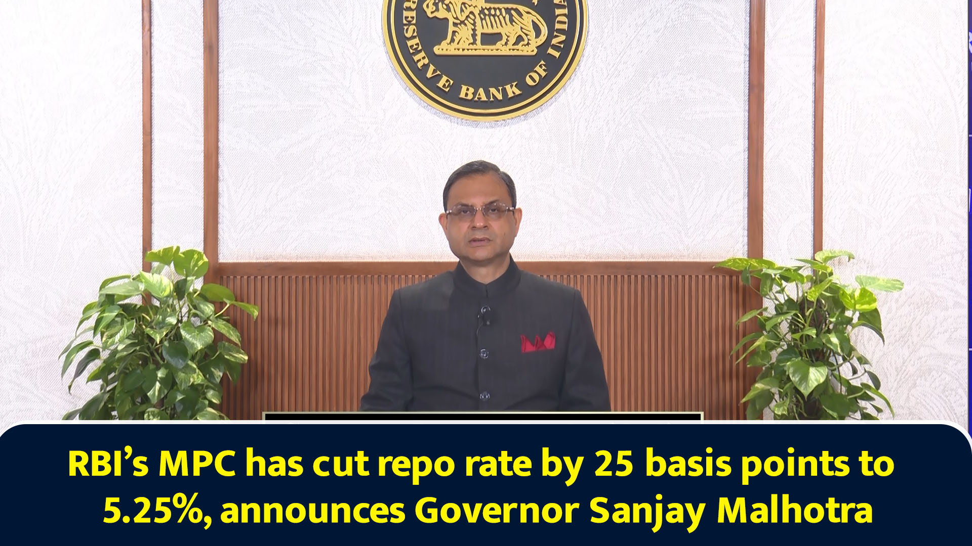 RBI’s MPC has cut repo rate by 25 basis points to 5.25%, announces ...
